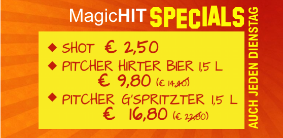 SPECIALS MagicHIT AUCH JEDEN DIENSTAG